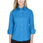 Devon & Jones Womens Perfect Fit 3/4 Sleeve Button Down Shirt - French Blue
