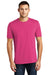 District DT104 Mens Perfect Weight Short Sleeve Crewneck T-Shirt Fuchsia Pink Front