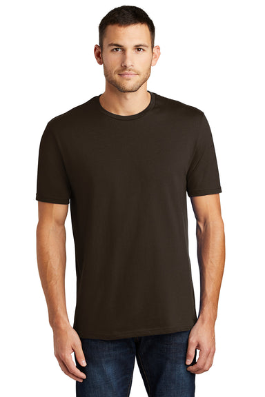 District DT104 Mens Perfect Weight Short Sleeve Crewneck T-Shirt Espresso Brown Front
