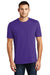 District DT104 Mens Perfect Weight Short Sleeve Crewneck T-Shirt Purple Front