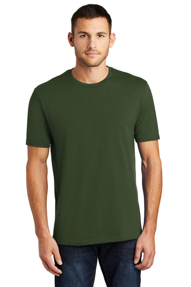 District DT104 Mens Perfect Weight Short Sleeve Crewneck T-Shirt Thyme Green Front
