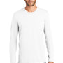 District Mens Perfect Weight Long Sleeve Crewneck T-Shirt - Bright White
