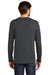District DT105 Mens Perfect Weight Long Sleeve Crewneck T-Shirt Charcoal Grey Back