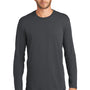 District Mens Perfect Weight Long Sleeve Crewneck T-Shirt - Charcoal Grey