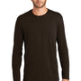 District Mens Perfect Weight Long Sleeve Crewneck T-Shirt - Espresso Brown