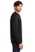 District DT105 Mens Perfect Weight Long Sleeve Crewneck T-Shirt Black Side