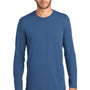 District Mens Perfect Weight Long Sleeve Crewneck T-Shirt - Maritime Blue