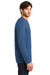 District DT105 Mens Perfect Weight Long Sleeve Crewneck T-Shirt Maritime Blue Side
