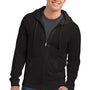 District Mens Full Zip Hooded Sweatshirt Hoodie - Black