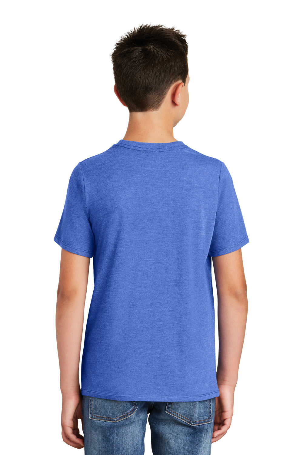 District DT130Y Youth Perfect Tri Short Sleeve Crewneck T-Shirt Royal Blue Frost Back