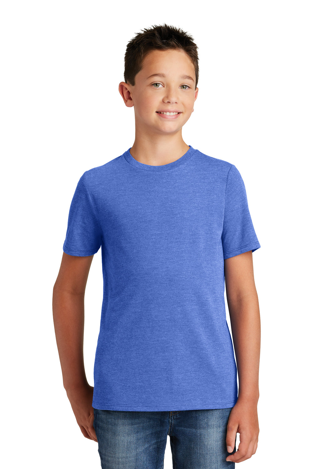 District DT130Y Youth Perfect Tri Short Sleeve Crewneck T-Shirt Royal Blue Frost Front