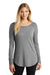 District DT132L Womens Perfect Tri Long Sleeve Crewneck T-Shirt Grey Frost Front