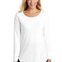 District Womens Perfect Tri Long Sleeve Crewneck T-Shirt - White