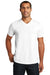 District DT1350 Mens Perfect Tri Short Sleeve V-Neck T-Shirt White Front