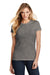 District DT155 Womens Fitted Perfect Tri Short Sleeve Crewneck T-Shirt Grey Front