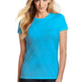 District Womens Fitted Perfect Tri Short Sleeve Crewneck T-Shirt - Turquoise Blue Frost