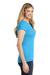 District DT155 Womens Fitted Perfect Tri Short Sleeve Crewneck T-Shirt Turquoise Blue Side