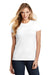 District DT155 Womens Fitted Perfect Tri Short Sleeve Crewneck T-Shirt White Front