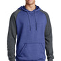 District Mens Fleece Hooded Sweatshirt Hoodie - Heather Deep Royal Blue/Grey