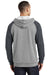 District DT196 Mens Fleece Hooded Sweatshirt Hoodie Heather Grey/Grey Back