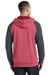 District DT196 Mens Fleece Hooded Sweatshirt Hoodie Heather Red/Grey Back