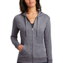 District Womens Full Zip Hooded Sweatshirt Hoodie - Heather Dark Grey