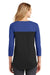District DT2700 Womens Rally 3/4 Sleeve Wide Neck T-Shirt Black/Royal Blue Back