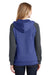 District DT296 Womens Fleece Hooded Sweatshirt Hoodie Heather Royal Blue/Grey Back