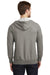 District DT356 Mens Perfect French Terry Full Zip Hooded Sweatshirt Hoodie Grey Back