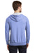 District DT356 Mens Perfect French Terry Full Zip Hooded Sweatshirt Hoodie Maritime Blue Back