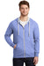 District DT356 Mens Perfect French Terry Full Zip Hooded Sweatshirt Hoodie Maritime Blue Front