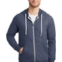 District Mens Perfect French Terry Full Zip Hooded Sweatshirt Hoodie - New Navy Blue