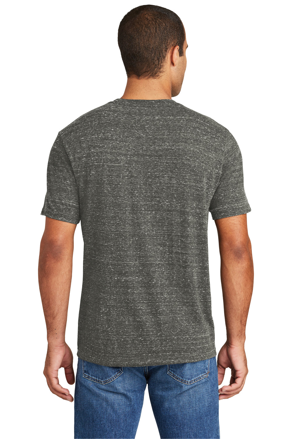 District DT365 Mens Cosmic Short Sleeve Crewneck T-Shirt Black/Grey Back