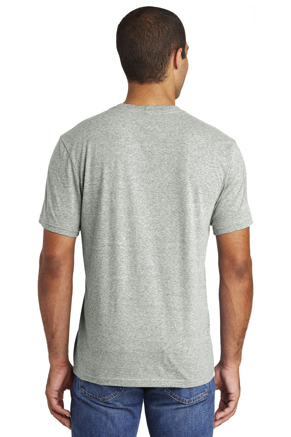 District DT365A Mens Astro Short Sleeve Crewneck T-Shirt Grey Back