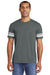 District DT376 Mens Game Short Sleeve Crewneck T-Shirt Heather Charcoal Grey/White Front