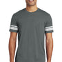 District Mens Game Short Sleeve Crewneck T-Shirt - Heather Charcoal Grey/White