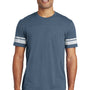 District Mens Game Short Sleeve Crewneck T-Shirt - Heather New Navy Blue/White