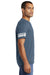 District DT376 Mens Game Short Sleeve Crewneck T-Shirt Heather Navy Blue/White Side