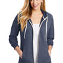District Womens Perfect French Terry Full Zip Hooded Sweatshirt Hoodie - New Navy Blue