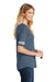 District DT487 Womens Scorecard Short Sleeve Crewneck T-Shirt Heather Navy Blue/White Side