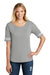 District DT487 Womens Scorecard Short Sleeve Crewneck T-Shirt Heather Nickel Grey/White Front