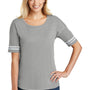 District Womens Scorecard Short Sleeve Crewneck T-Shirt - Heather Nickel Grey/White - Closeout