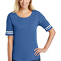 District Womens Scorecard Short Sleeve Crewneck T-Shirt - Heather True Royal Blue/White - Closeout