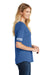 District DT487 Womens Scorecard Short Sleeve Crewneck T-Shirt Heather Royal Blue/White Side