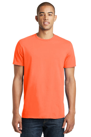 District DT5000 Mens The Concert Short Sleeve Crewneck T-Shirt Neon Orange Front