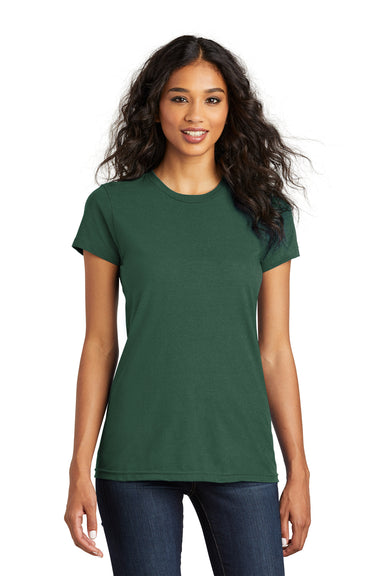 District DT5001 Womens The Concert Short Sleeve Crewneck T-Shirt Forest Green Front