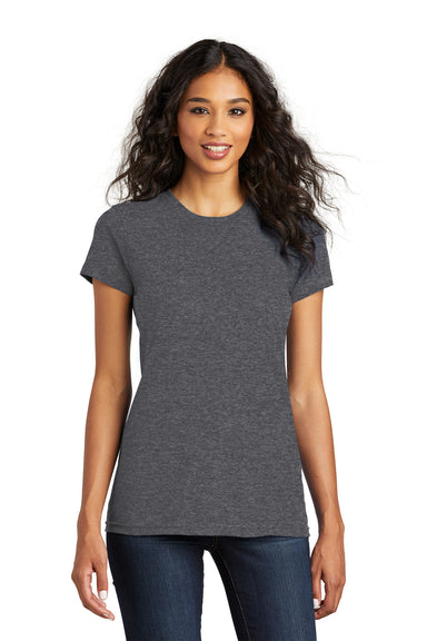 District DT5001 Womens The Concert Short Sleeve Crewneck T-Shirt Heather Charcoal Grey Front