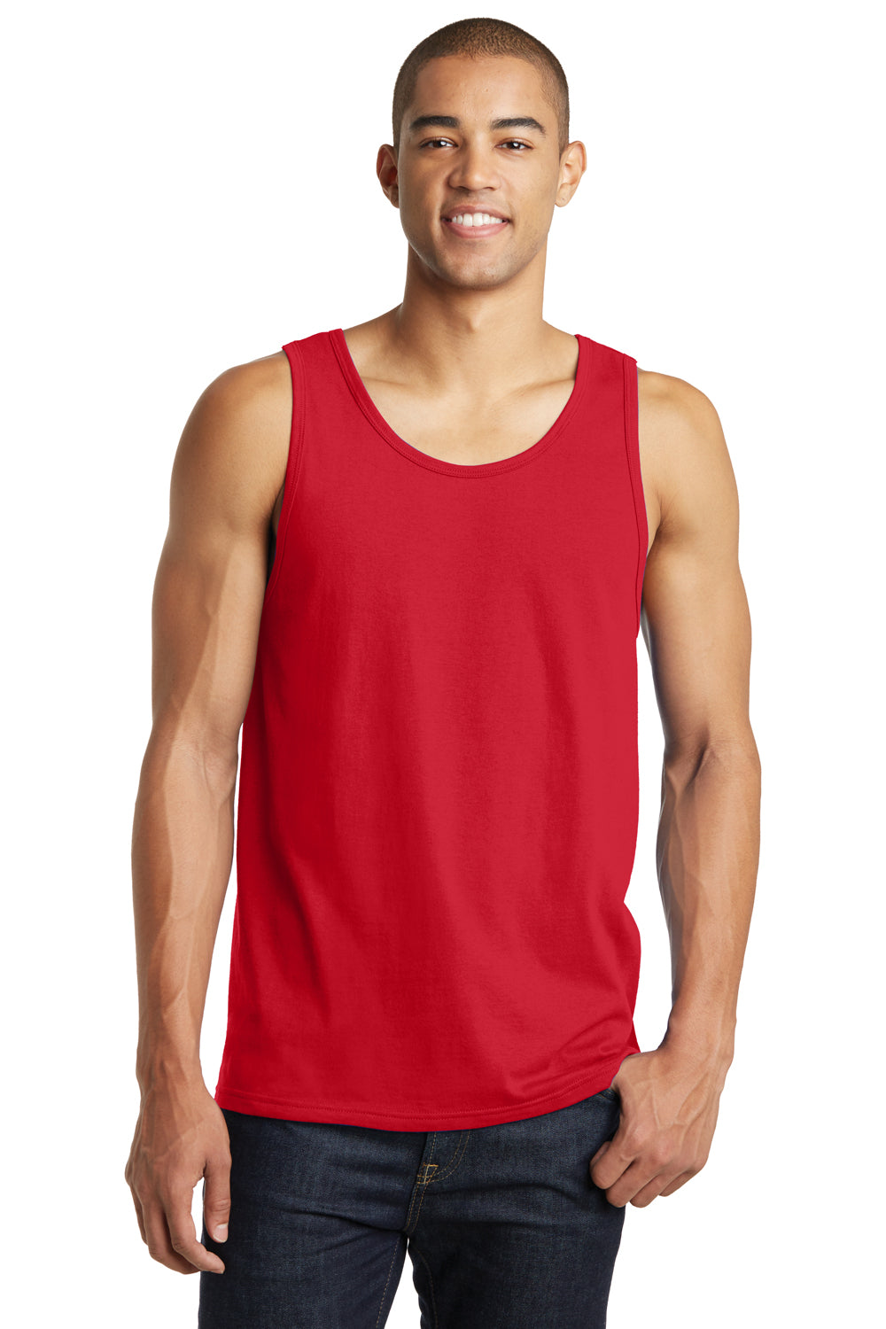 District DT5300 Mens The Concert Tank Top Red Front