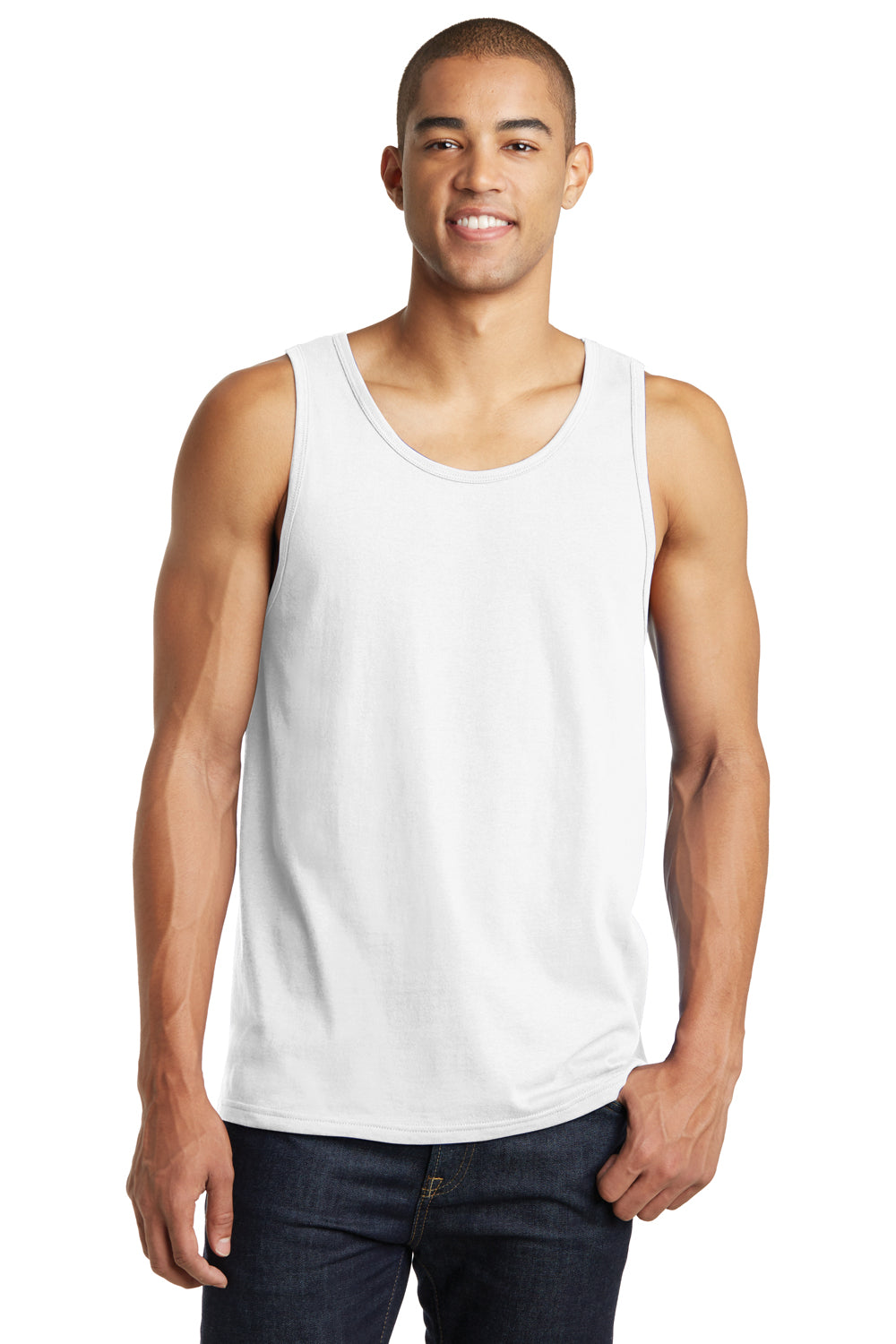 District DT5300 Mens The Concert Tank Top White Front