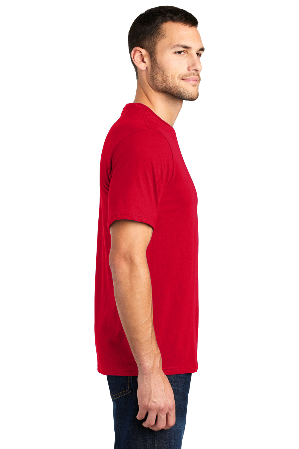 District DT6000 Mens Very Important Short Sleeve Crewneck T-Shirt Red Side